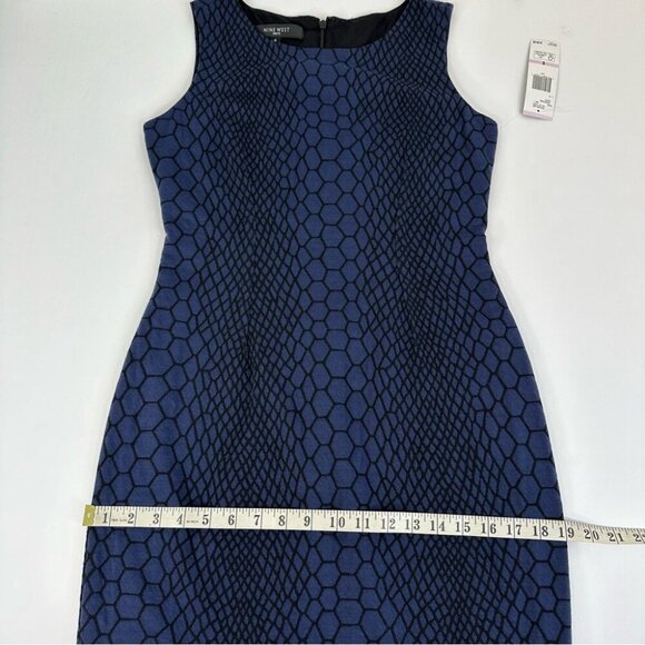 Nine West Women's NWT Blue On The Town Snakeskin Print Siren Career Dress 6/C34 - Picture 13 of 14